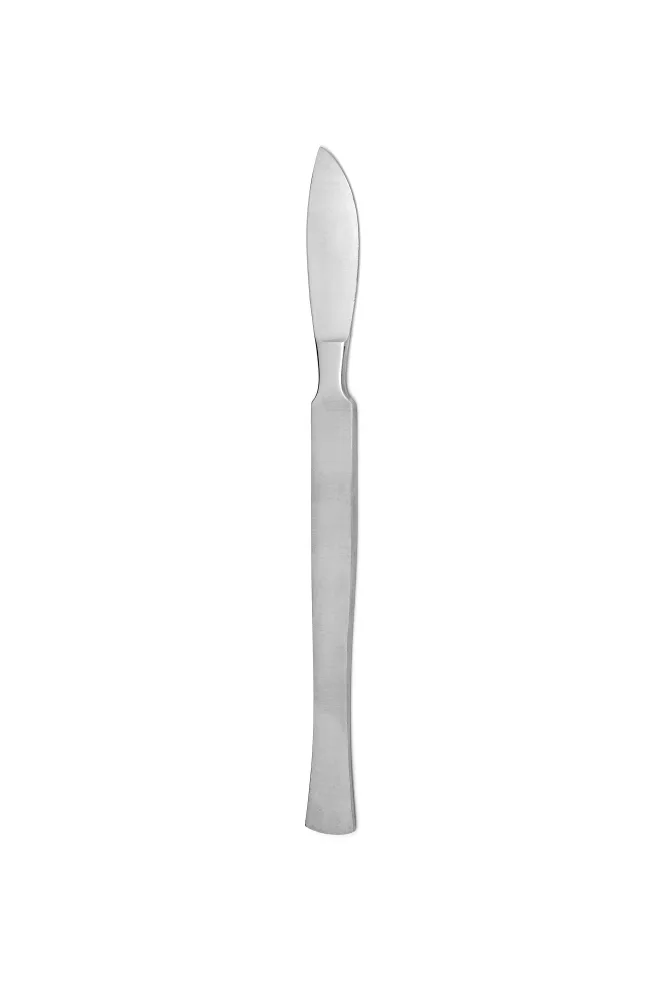 Скальпель брюшистый радиусный средний, 150х42 мм 08.0014.01